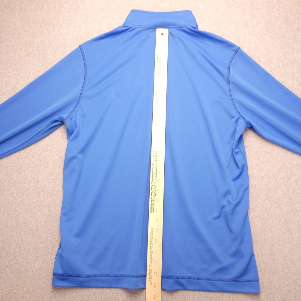 Adidas Pullover Mens‎ Large Blue 1/4 Zip Long Sleeve Golf Blue Spruce Derby - Picture 10 of 14